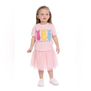 Pink Peeps Graphic Tee & Tulle Skirt Set